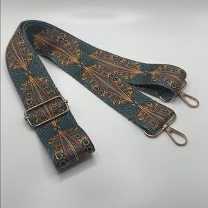 Boho replacement Blue paisley adjustable purse strap